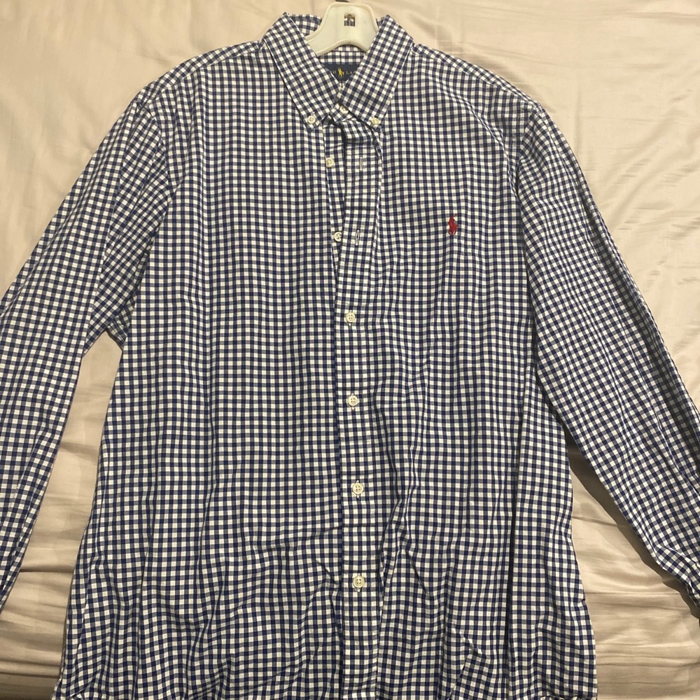 Ralph Lauren XL blue gingham button down